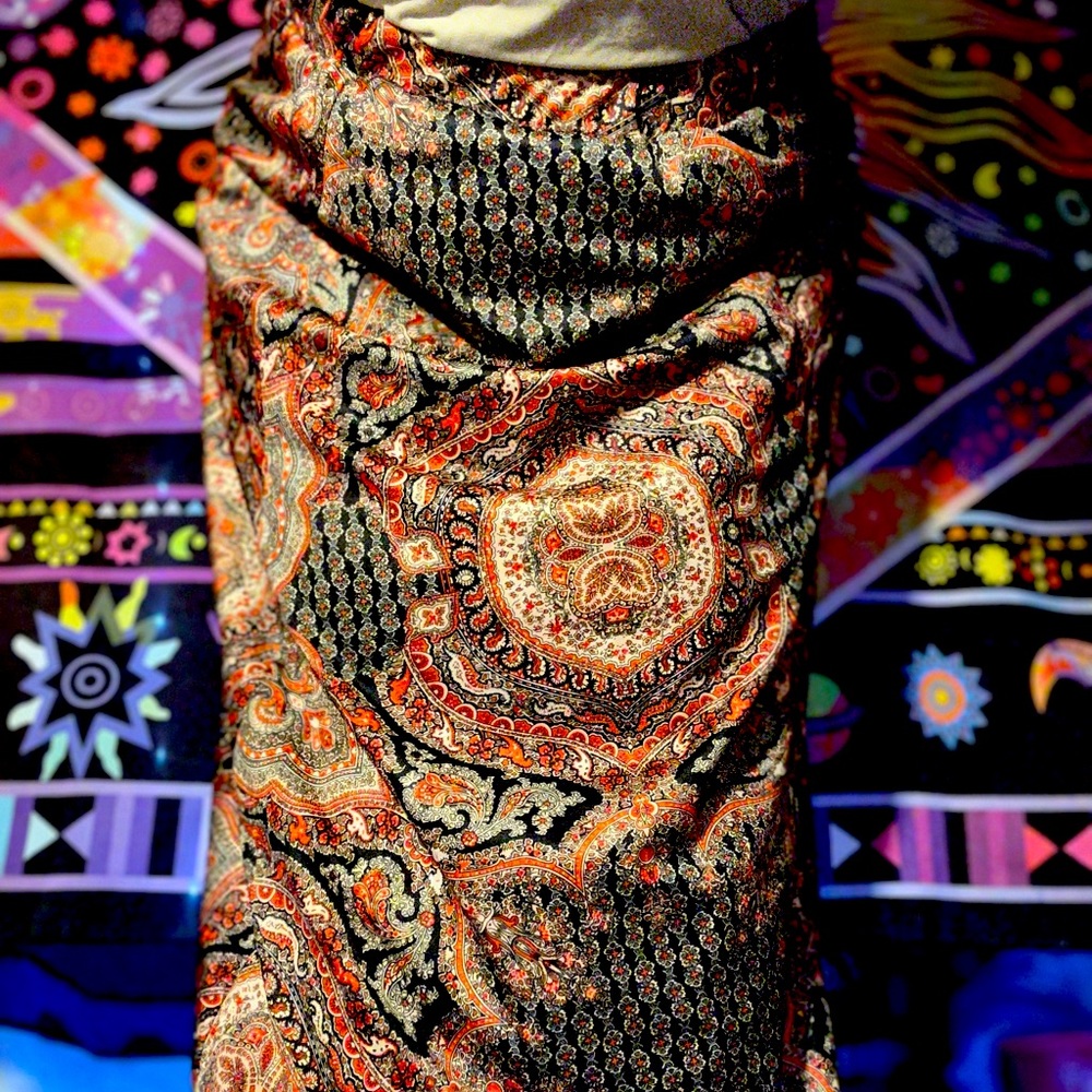 Tribal print long maxi skirt